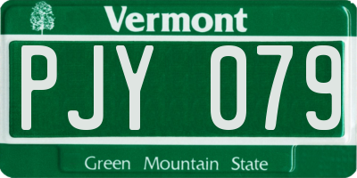 VT license plate PJY079