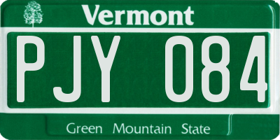 VT license plate PJY084