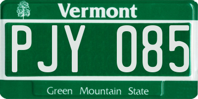 VT license plate PJY085
