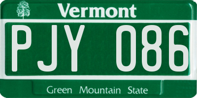 VT license plate PJY086