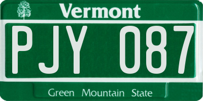 VT license plate PJY087