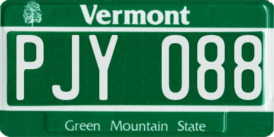 VT license plate PJY088
