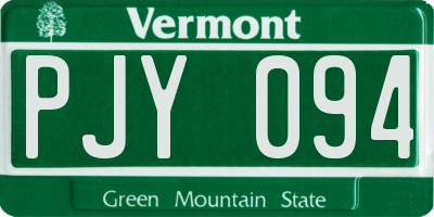 VT license plate PJY094