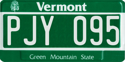 VT license plate PJY095