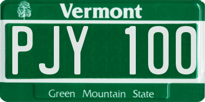 VT license plate PJY100
