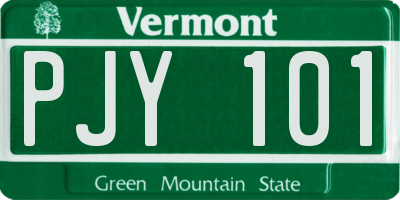 VT license plate PJY101
