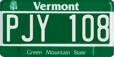 VT license plate PJY108
