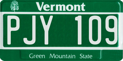 VT license plate PJY109