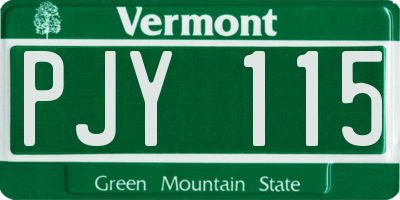 VT license plate PJY115