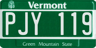 VT license plate PJY119