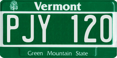 VT license plate PJY120