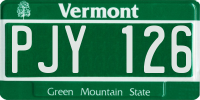 VT license plate PJY126