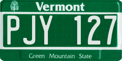 VT license plate PJY127