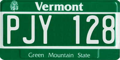 VT license plate PJY128