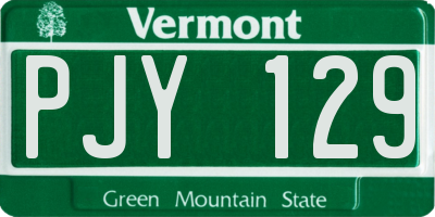 VT license plate PJY129