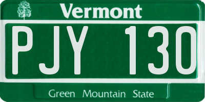 VT license plate PJY130