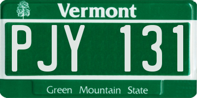 VT license plate PJY131