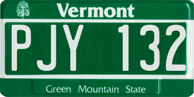 VT license plate PJY132