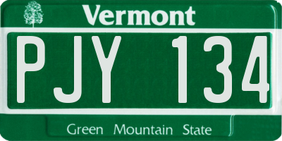 VT license plate PJY134
