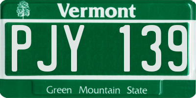 VT license plate PJY139