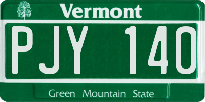 VT license plate PJY140