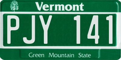 VT license plate PJY141