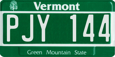 VT license plate PJY144