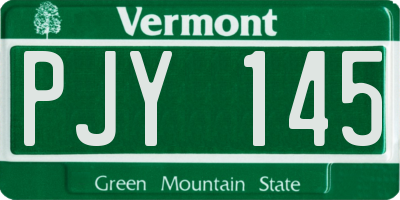 VT license plate PJY145