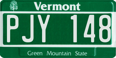 VT license plate PJY148