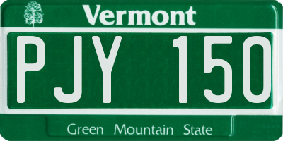 VT license plate PJY150