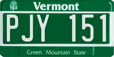 VT license plate PJY151