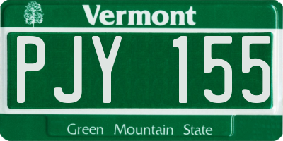 VT license plate PJY155