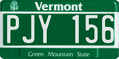 VT license plate PJY156