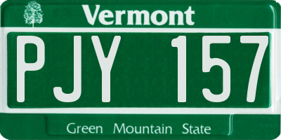 VT license plate PJY157
