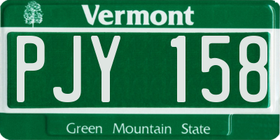 VT license plate PJY158