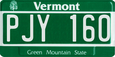 VT license plate PJY160
