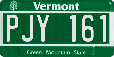 VT license plate PJY161