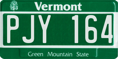 VT license plate PJY164