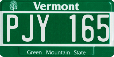 VT license plate PJY165