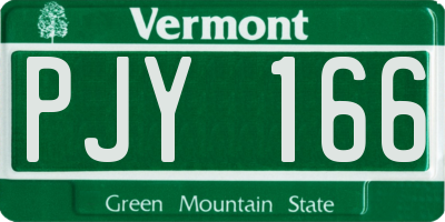VT license plate PJY166