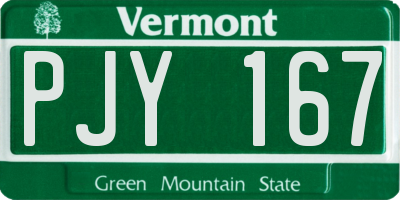 VT license plate PJY167