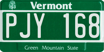 VT license plate PJY168