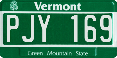 VT license plate PJY169