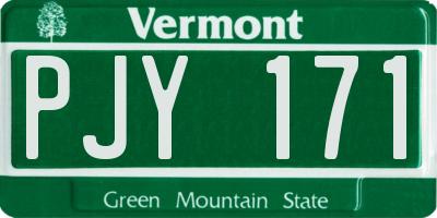 VT license plate PJY171