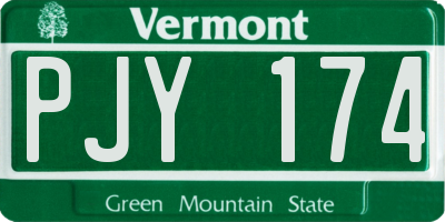 VT license plate PJY174
