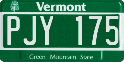 VT license plate PJY175