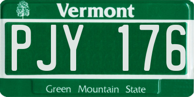VT license plate PJY176