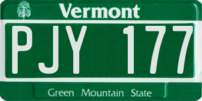 VT license plate PJY177