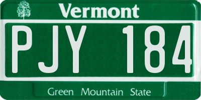 VT license plate PJY184