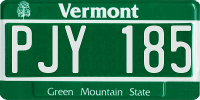 VT license plate PJY185